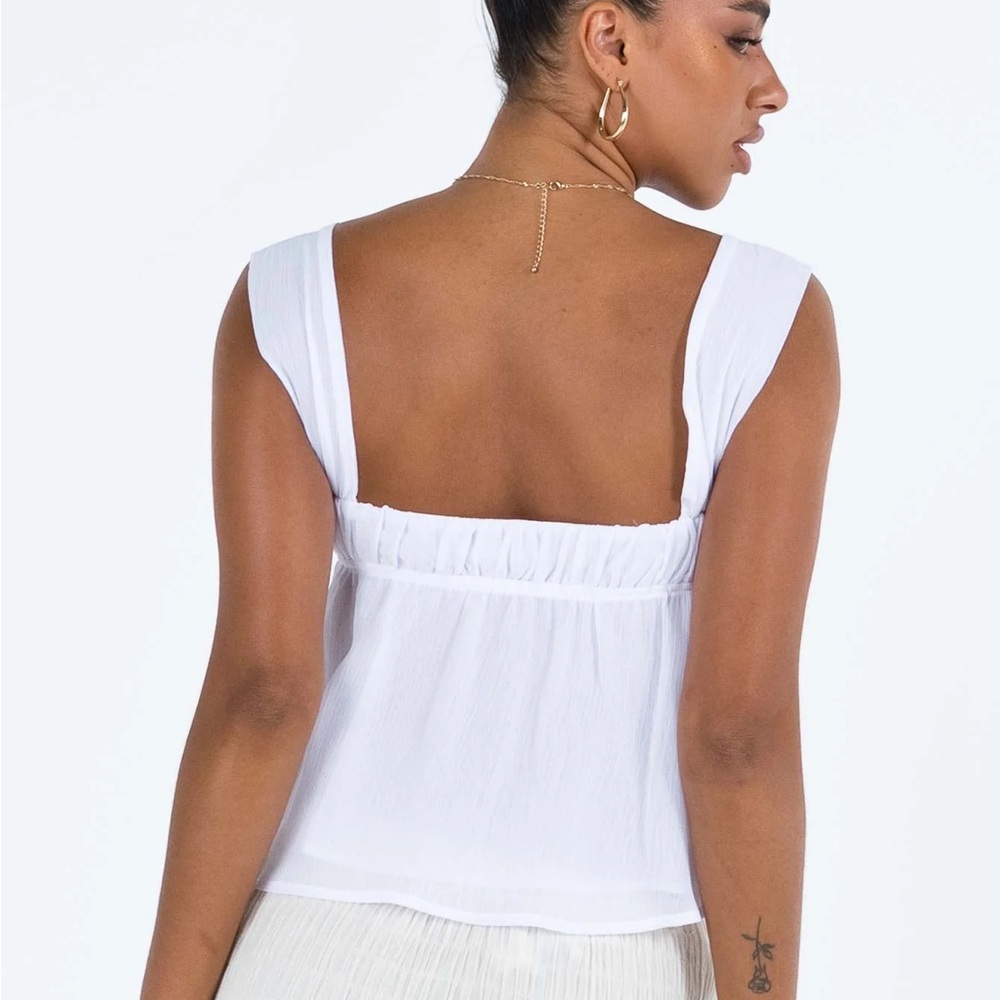 Princess Polly White Square Neck Babydoll Tank - Picture 2 of 5
